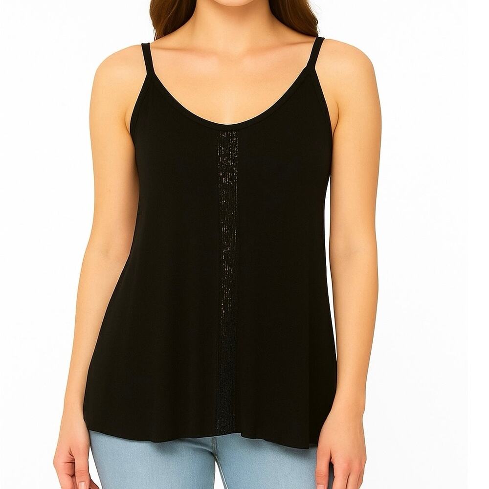 San Francisco City Lights Gypsy Lace Cami Tank Top Black Size L Large NEW